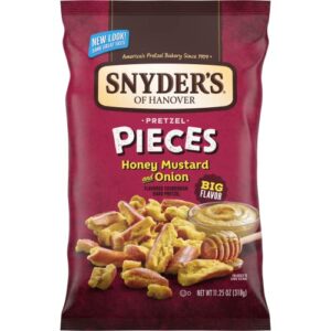 Pretzel Pieces, Honey Mustard and Onion, 8 Ounce Bag