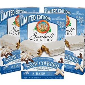 Sunbelt Bakery Snow Covered Chocolate Chip Chewy Granola Bars, 8 Bars In Each Box, No Preservatives