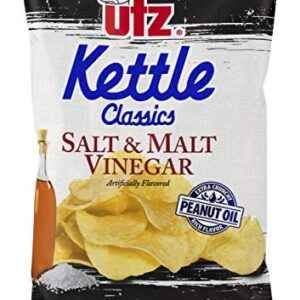 Utz Kettle Classics Salt & Malt Vinegar Crunchy Potato Chips 8 oz. Bag
