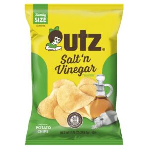 Utz Quality Foods Salt'n Vinegar Potato Chips 7.75 Ounce Family Size Bag